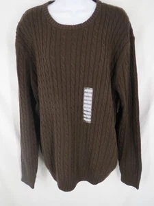 Consensus Sportswear Mens Size L Large Cable Knit Brown Sweater MSRP $42 - Picture 1 of 4