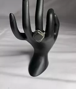 Beautiful Handmade Alpaca Silver Ring, Black Agate Stone, Adjustable, Size 7 - Picture 1 of 2