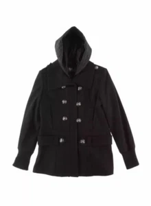 BUFFALO BY DAVID BITTON Women's New Size XS Black Wool Blend Hoodie Coat Jacket - Picture 1 of 9