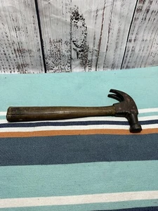 Vintage Curved Claw Hammer Wooden Handle Unbranded 12 Inch - Picture 1 of 9