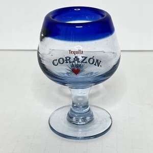 Corazon De Agave Tequila Cocktail  Bar Glass Cobalt Blue Rim - Picture 1 of 8