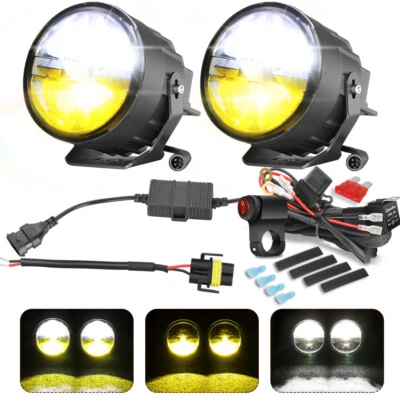 2x 120W LED Spot Light auxiliar farol de motocicleta lâmpada de neblina de direção + fiação - Imagem 1 de 4
