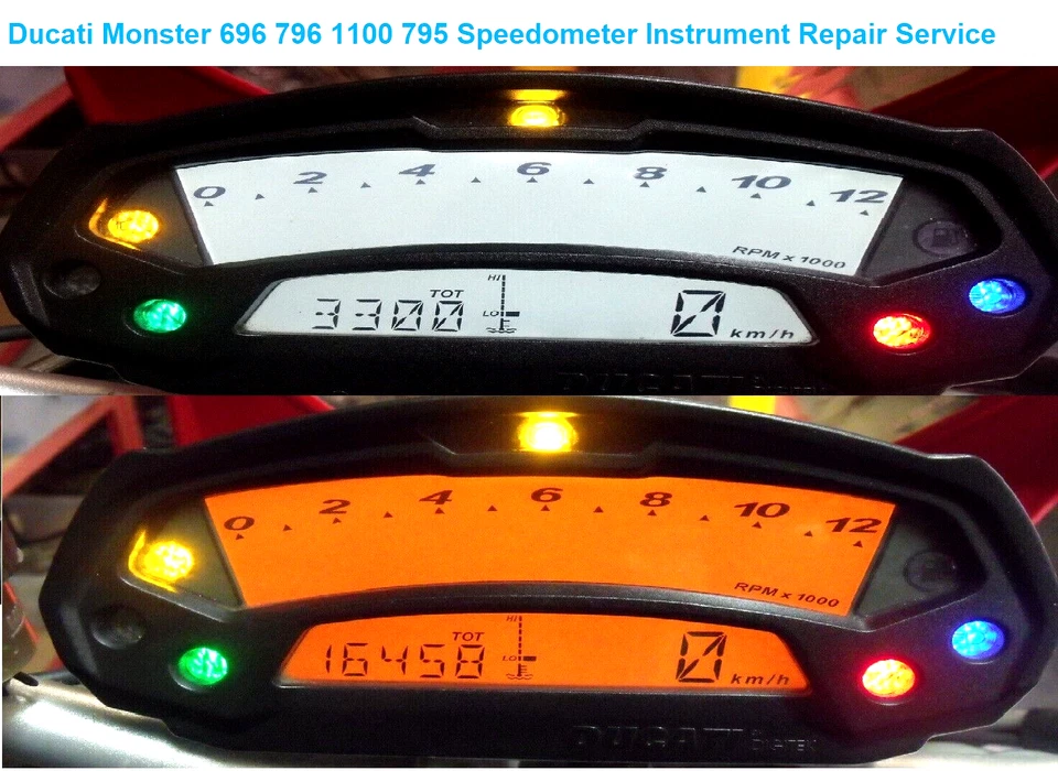 Servicio de reparación de instrumentos velocímetro Ducati Monster 696 796 1100 795 Foto 1 de 4