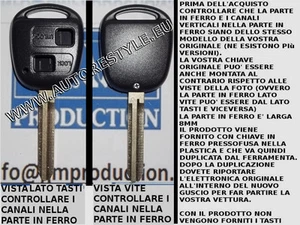 Chiave scocca-guscio-cover key TOYOTA YARIS RAV 4 RAV4 con lama speculare da 8mm - Foto 1 di 1