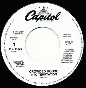 CROWDED HOUSE - INTO TEMPTATION - CAPITOL P-B-44226 - 45 Record NM - Imagen 1 de 2