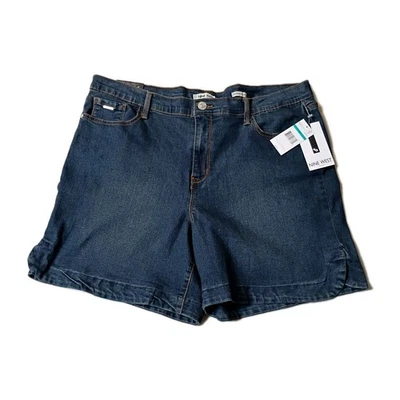 NUEVO NUEVO CON ETIQUETAS Pantalones Cortos de Jean Nine West Gramercy Denim Talla 16 Dobladillo de Delfín Arcos Foto 1 de 4