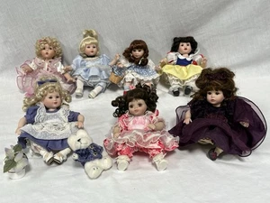 Lot Of 7 Tiny Tots By Marie Osmond Porcelain Dolls 5" Lot 2 - Picture 1 of 8