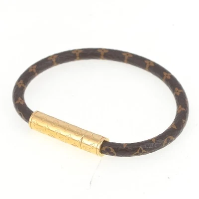 LOUIS VUITTON Bracelet Monogram M6334E Bra Rubbed Keep It Men's jewelry S#141199 - Image 1 of 4