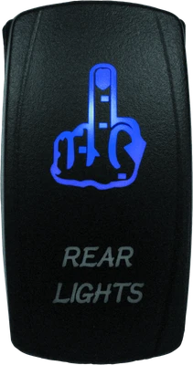 Interruptor iluminado DragonFire Racing dedo luz trasera encendido/apagado azul Foto 1 de 2