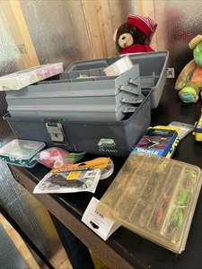 Tackle Box Plano With Some Assorted Tackle - Picture 1 of 13