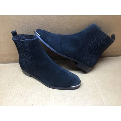 Ted Baker Liveca черный кожаный ботильоны 6 / 6,5 Chelsea серебряный бант и пальцы ног - Изображение 1 из 4