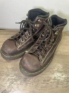 Botas de senderismo Dr. Martens de cuero marrón vintage para hombre 10 AW004 11328 - Imagen 1 de 8