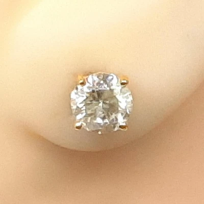 $5,000 Genuine 1.46ctw J-L  I2 Diamond Solid 14K Yellow Gold Stud Earrings - Image 1 of 4