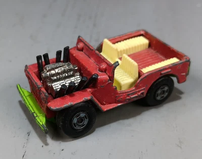 Matchbox Superfast #2 Jeep Hot Rod Red Green Base - Image 1 of 4