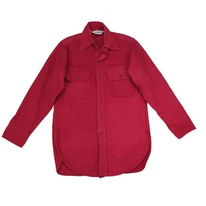 Vintage Woolrich Red Heavy Button Down Shirt Work Utility Shammy Men's Small - Picture 1 of 8