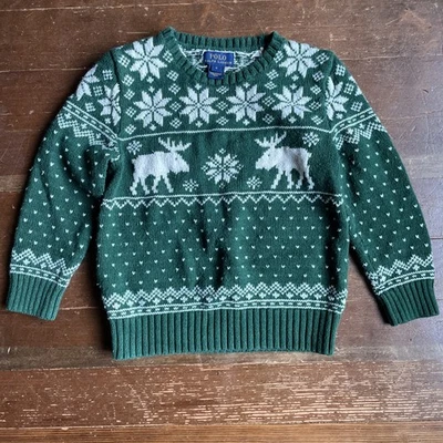 Suéter Polo Ralph Lauren Niño Reno, Verde Vacaciones, Talla 6 Foto 1 de 3