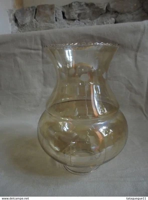 Vintage - Abat jour en verre fumé style verre de lampe à pétrole - Photo 1/4