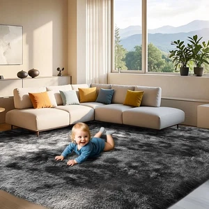 Teppiche Wohnzimmer - 200x300cm dunkelgrau 200 x 300 cm (rechteckig), grau  - Bild 1 von 8