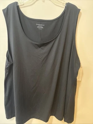 Camiseta sin mangas Charter Club negra para mujer 2X nueva con etiquetas capas armario grapa Foto 1 de 4