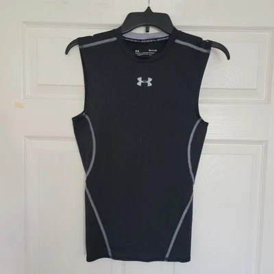 Under Armour Heatgear Compression Black Mesh Sleeveless Tank-Top Size Small - Изображение 1 из 4