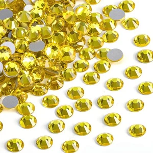 1440 PCS Lemon Yellow Flatback Crystal Rhinestones for Craft Clothes Decoration - Picture 1 of 13