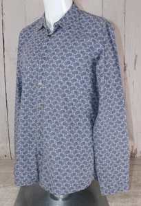 Paul Smith Jeans Blau Blumenmuster Hemd Langarm Knopfleiste Slim Fit Large - Bild 1 von 14