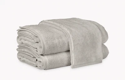NEW $140 Matouk Milagro Towel Set: Bath(2) & Hand Towel (1) Sterling - Image 1 of 4
