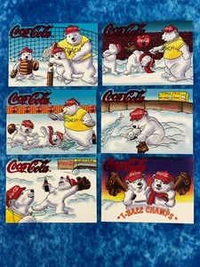 Coca-Cola Eisbären T-Ball Praxis Die-Cut Karten komplett Verfolgungsjagd Set - Bild 1 von 8