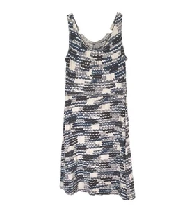 Horny Toad Tank Dress Small Organic Cotton Jersey Blue Gray Wave Print Summer - Picture 1 of 8
