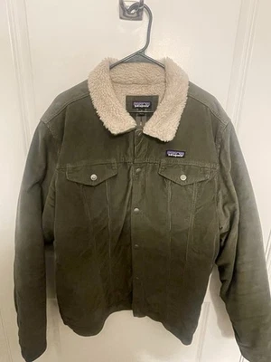 Chaqueta de Camionero Patagonia Para Hombre Forrada en Pila Verde Pana Sherpa Polar Foto 1 de 3
