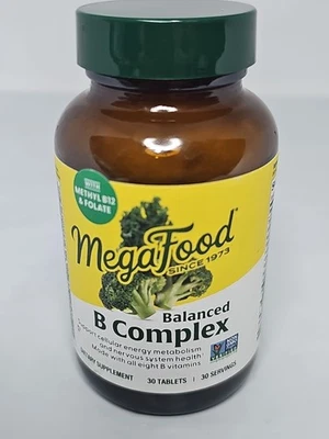 MegaFood Balanced B Complex sin lácteos sin gluten sin soja. Exp. 27/04 Foto 1 de 2