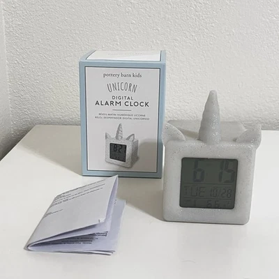 Pottery Barn Kids Glitter Sparkle Unicorn Digital Alarm Clock Color Changing - Image 1 of 4