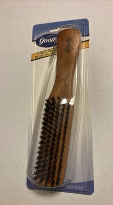 Goody 100% Boar Bristles Hair Brush Wood Handle 2002 Spreads Natural Oils  New - Image 1 of 4