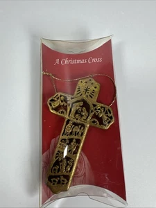 A Christmas Cross Adorno Tono Dorado Representa Escena de Belleza 4" Dicksons - Imagen 1 de 6