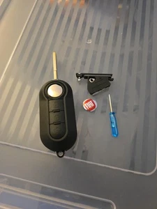 For Fiat 500 Ducato doblo Remote Key Fob Repair Case 3 Black button - Picture 1 of 1