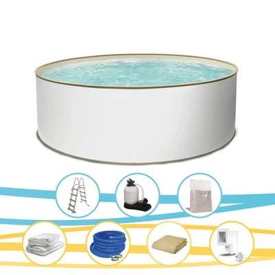 Stahlwandpool Toni Pool rund 300x120m Folie sand Filter Skimmer Komplettset - Bild 1 von 4