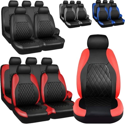 For Honda Accord/Civic/CRV/HRV/Pilot/Clarity PU Leather Car Seat Covers Full Set - Image 1 of 4
