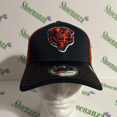 New Era 39Thirty Hat NFL Chicago Bears Navy Blue Orange Flex Stretch Cap M/L - Image 1 of 4