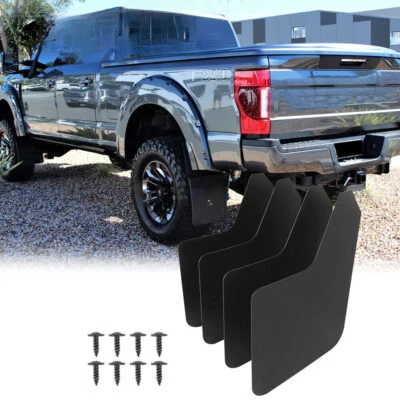 Truck Mud Flaps Splash Guards Flexible Fender Flares Black for Ford F-250 F-350 - Imagem 1 de 4