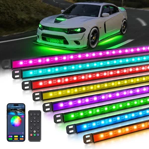 RGBW LED Underglow Neon Light Bar Tube, Wireless App & Remote Underbody Car Lamp - Picture 1 of 23