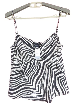 Regata feminina fina confortável gola capuz estampa animal multicolorida nova com etiquetas The Limited G - Imagem 1 de 4