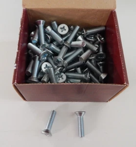 "Caja de 100 3/8"" - 16 x 1- 1/2"" máquina plana Phillips tornillo chapado en zinc (NUEVO DE LOTE ANTIGUO) - Imagen 1 de 5