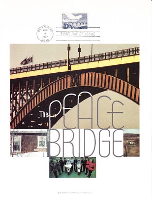 Harris Postal Heritage 1st Day Panels #1721 Peace Bridge 50th Anniversary 1977 - Image 1 of 4