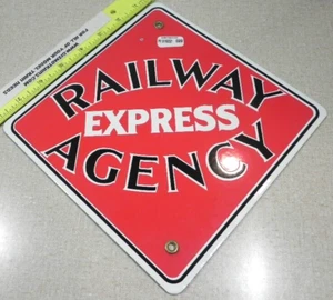 Railway Express Agency Porcelain Sign 8" x 8" Vintage - Picture 1 of 2