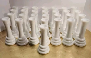 Vintage 6" WHITE MILK GLASS BEE HIVE BUD VASES, BULK LOT OF 29 - Picture 1 of 5