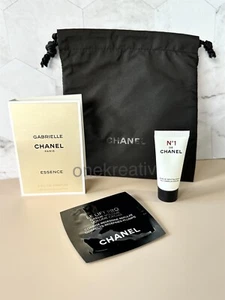 CHANEL samples, No.1 De Chanel Serum, Le Lift Cream, Gabrielle EDP, Pouch New - Picture 1 of 3