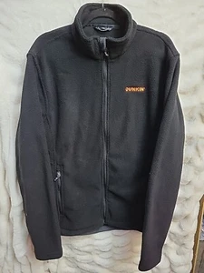 Dunkin Donuts Collared Zipper Jacket Dunkin' Logo Black Large - Picture 1 of 6