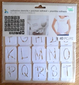 NUEVO Momenta "Plantillas Adhesivas" para Usar en Tela: 1" Alfabeto Blanco/Números - Imagen 1 de 2