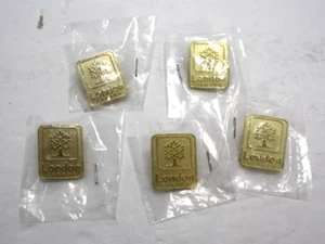Travel Pin Gold Tone  London Canada Travel Hat Vest Lapel Clothing Lot of 5 - Picture 1 of 3
