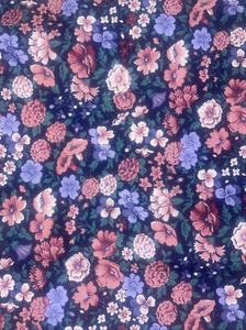 VTG Pink Blue Variety Floral VIP Cranston Print Works Cotton Fabric 36” x 44” - Picture 1 of 3
